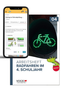 Set Premium-Arbeitsheft "Radfahren im 4. Schuljahr" inkl. FahrradPrüfung.de
