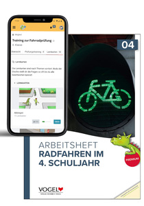 Set Premium-Arbeitsheft "Radfahren im 4. Schuljahr" inkl. FahrradPrüfung.de *Bayern*