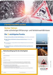 Fahreranweisung Sicher fahren